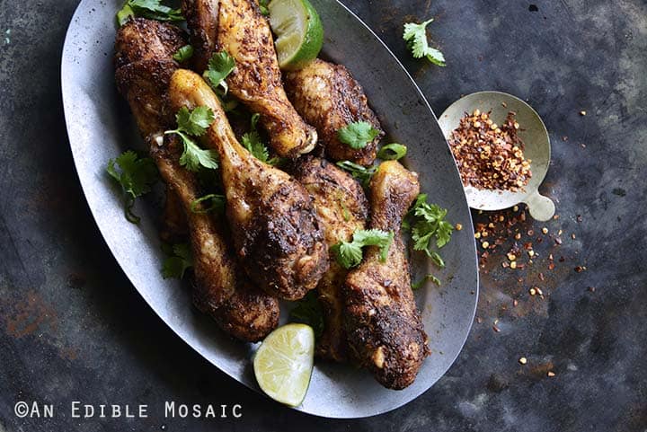 Jamaican Jerk Chicken Recipe (Paleo, Low Carb) on Metal Platter