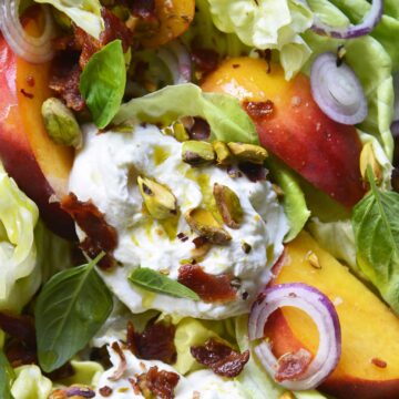 peach burrata salad recipe featured image