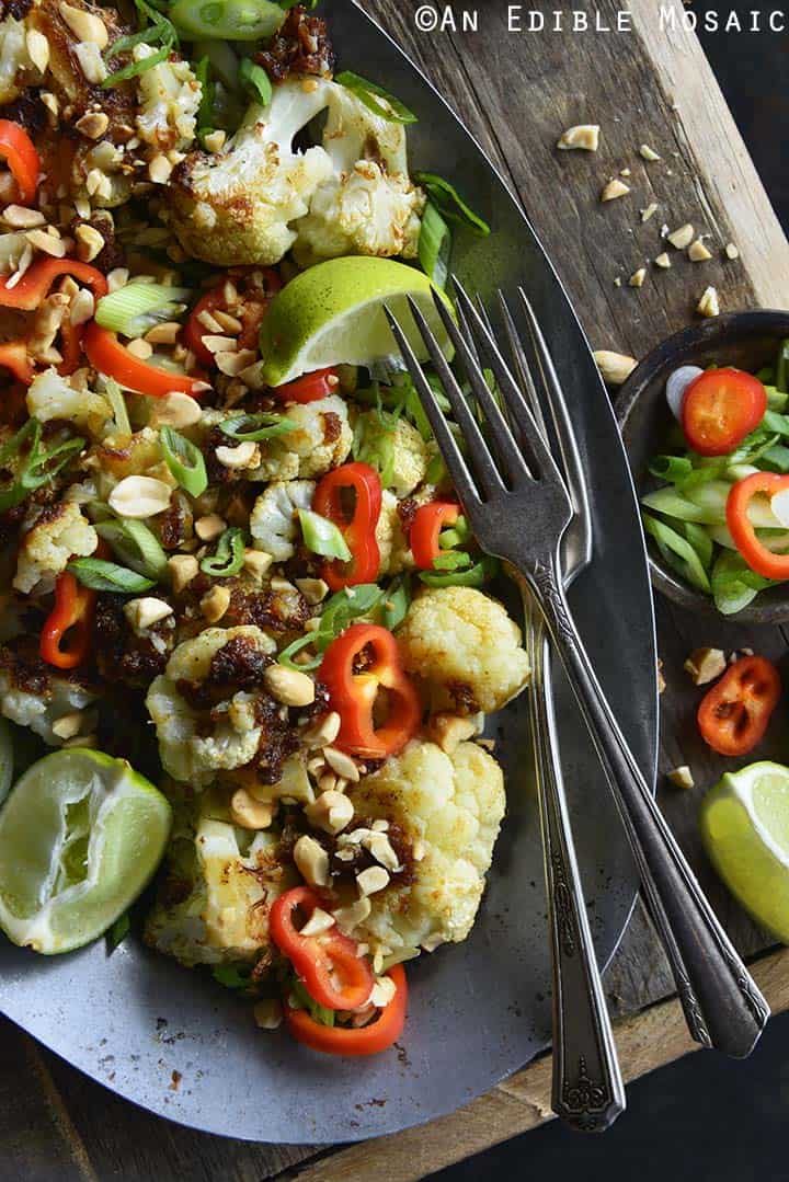 Close Up of Gluten Free Pad Thai Cauliflower Side Dish