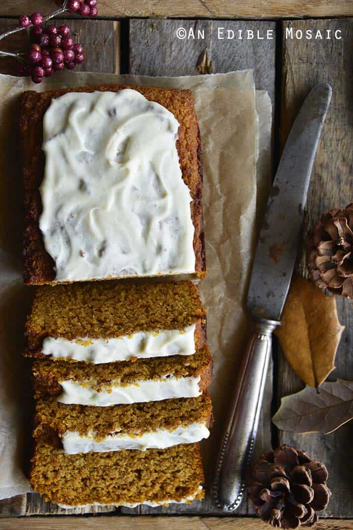 Gluten Free Pumpkin Bread Recipe on Wooden Table