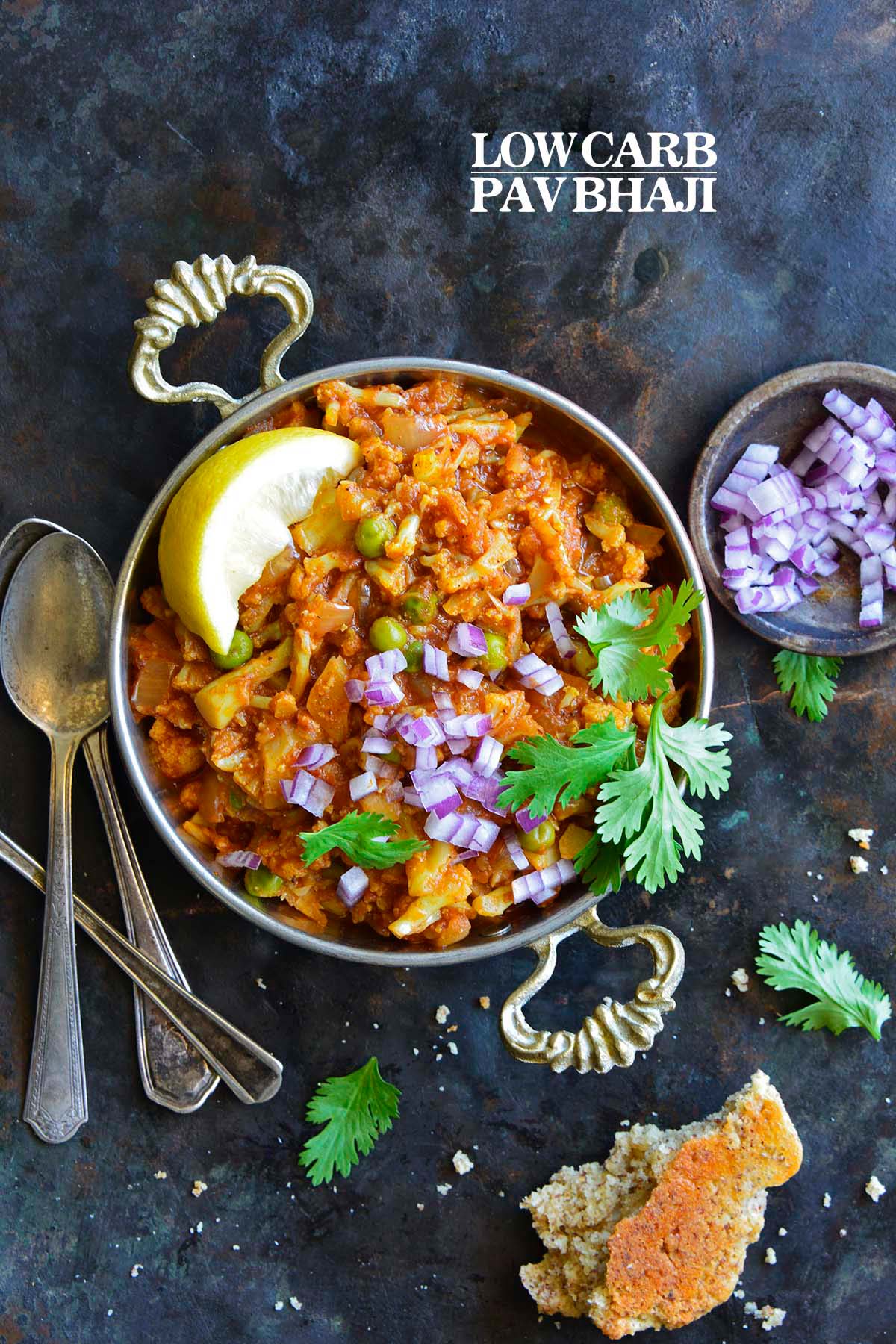 low carb instant pot Indian cauliflower Pav Bhaji recipe