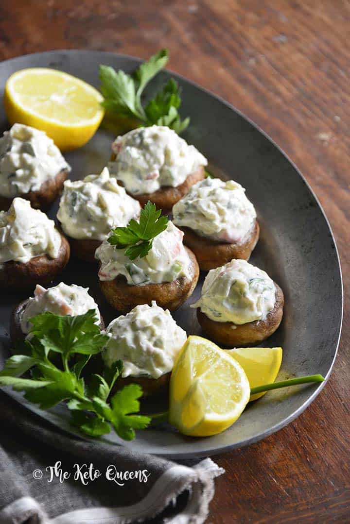 Chilled Old Bay Crab Salad Low Carb Stuffed Mushrooms