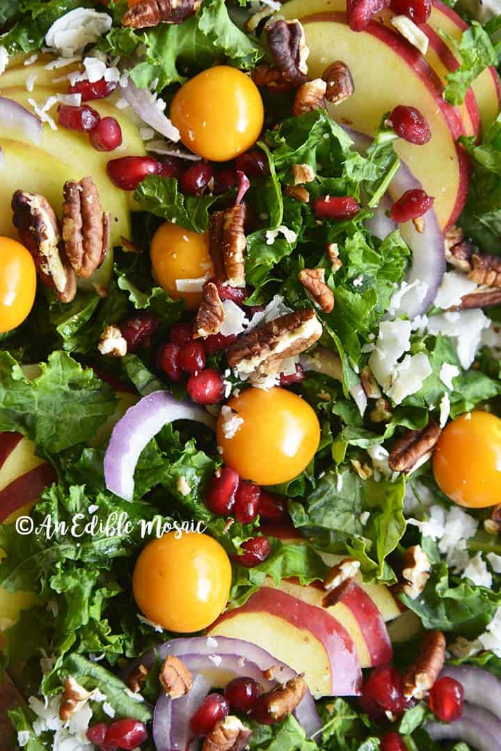 Close Up Top View of Christmas Salad