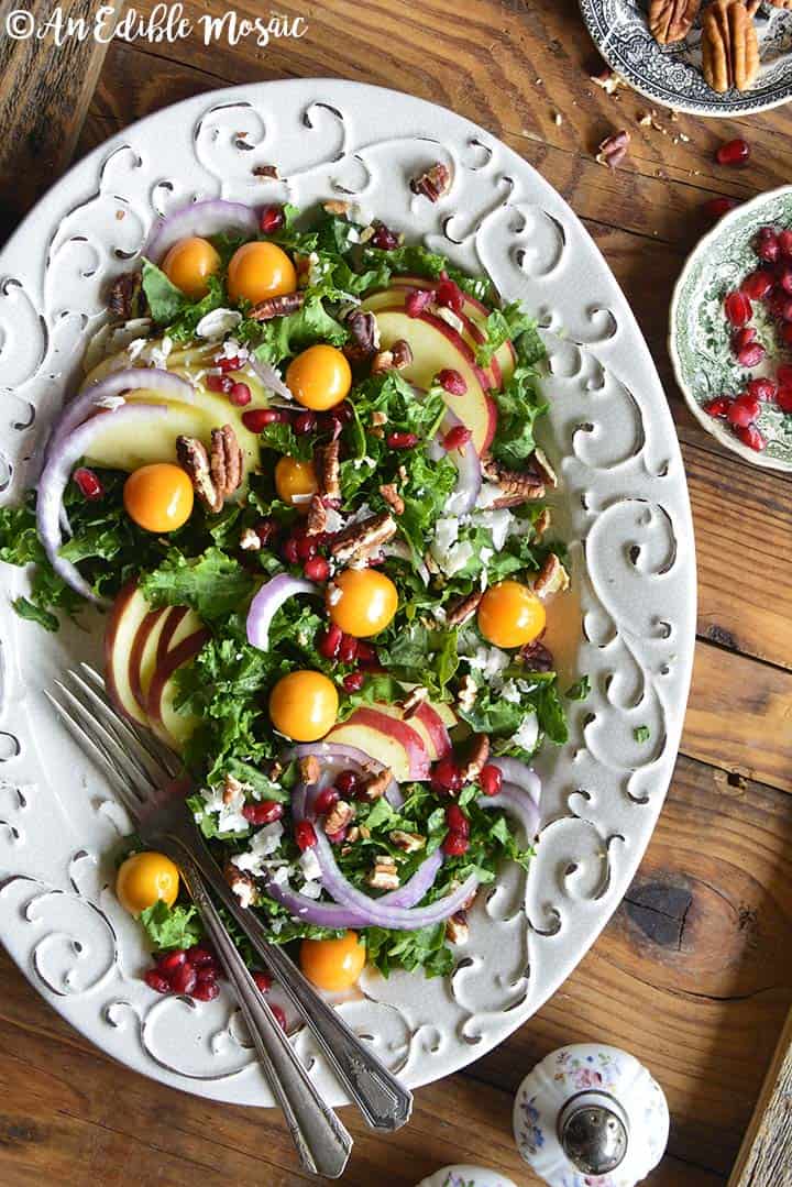 Overhead View of Festive Christmas Salad