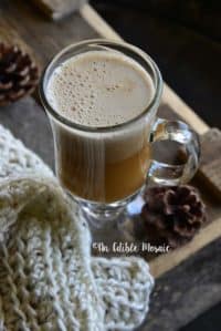 Close Up Front View of Hot Buttered Rum with Cozy Handmade Scarf