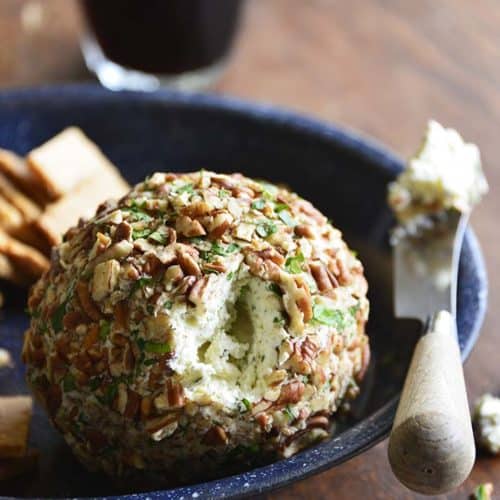 Close Up of Easy Ranch Cheese Ball Recipe (Low Carb Appetizer)