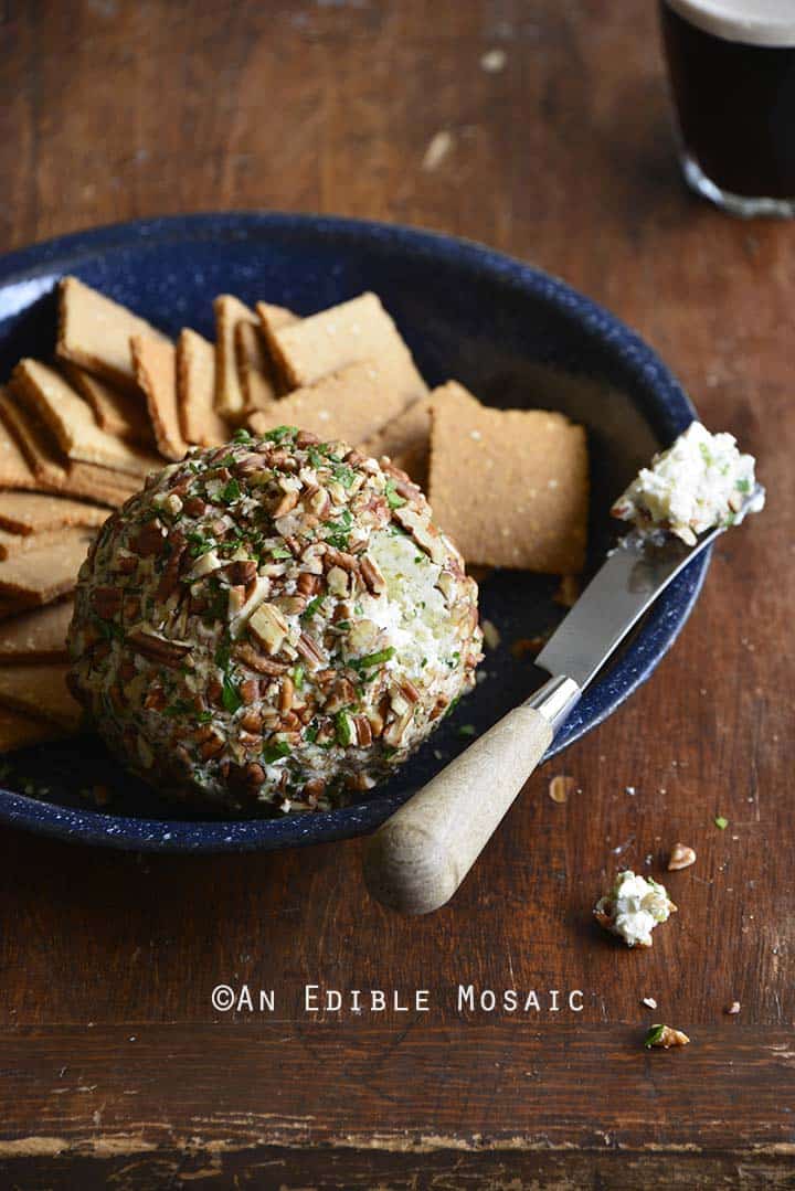 Front View of Easy Ranch Cheese Ball Recipe (Low Carb Appetizer)