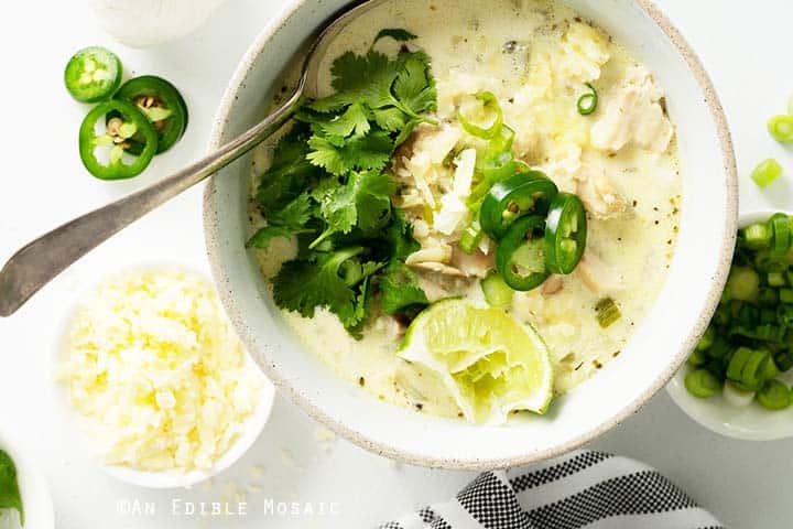 Keto Creamy White Chicken Chili Recipe