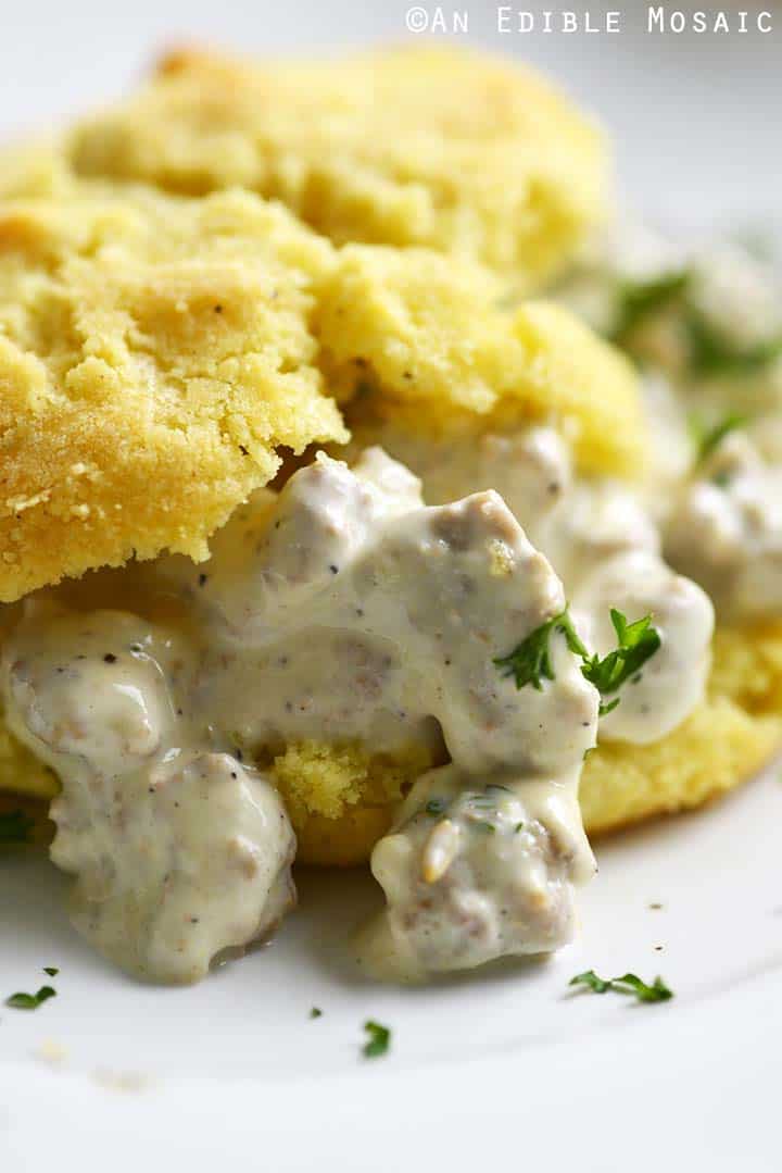 Low Carb Biscuits with Sausage Gravy