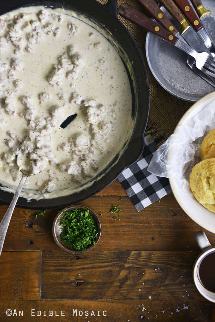 Low Carb Country Gravy and Biscuits