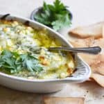 Keto Spanakopita Dip in White Gratin Dish