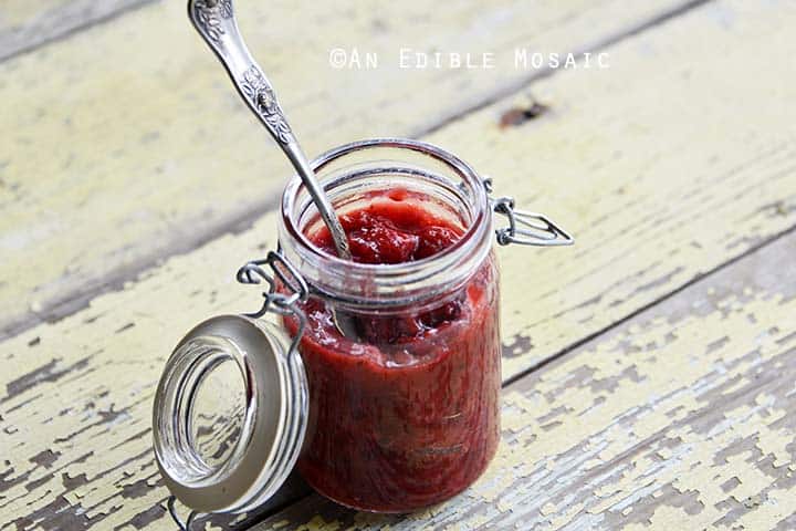 Close Up of Glass Jar of Sugar Free Strawberry Jam