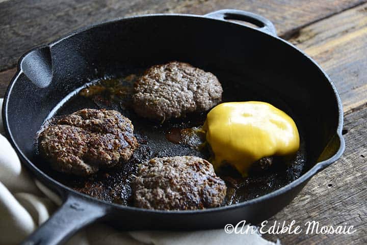 Cast Iron Burgers in Skillet