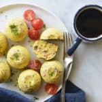Sous Vide Egg Bites with Bacon and Cheddar with Mug of Coffee