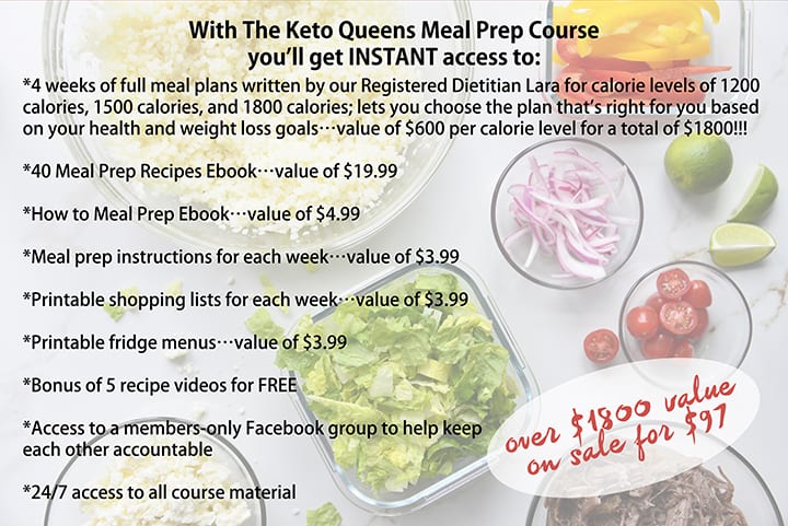 The Keto Queens Meal Prep Course with Value Listed