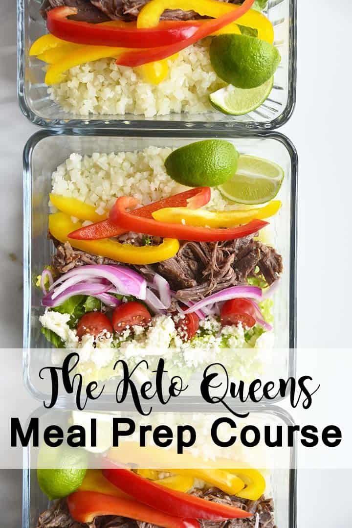 3 Meal Prepped Taco Salad Bowls with The Keto Queens Meal Prep Course