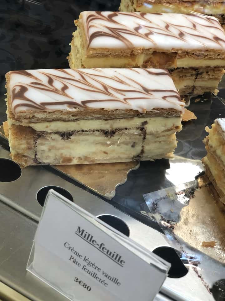 Mille Feuille in Bakery Case in Paris