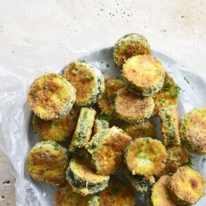 browned crispy keto baked zucchini featured image
