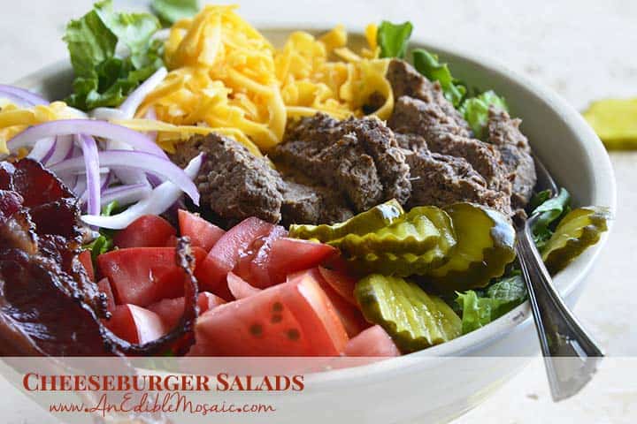 Cheeseburger Salads with Description