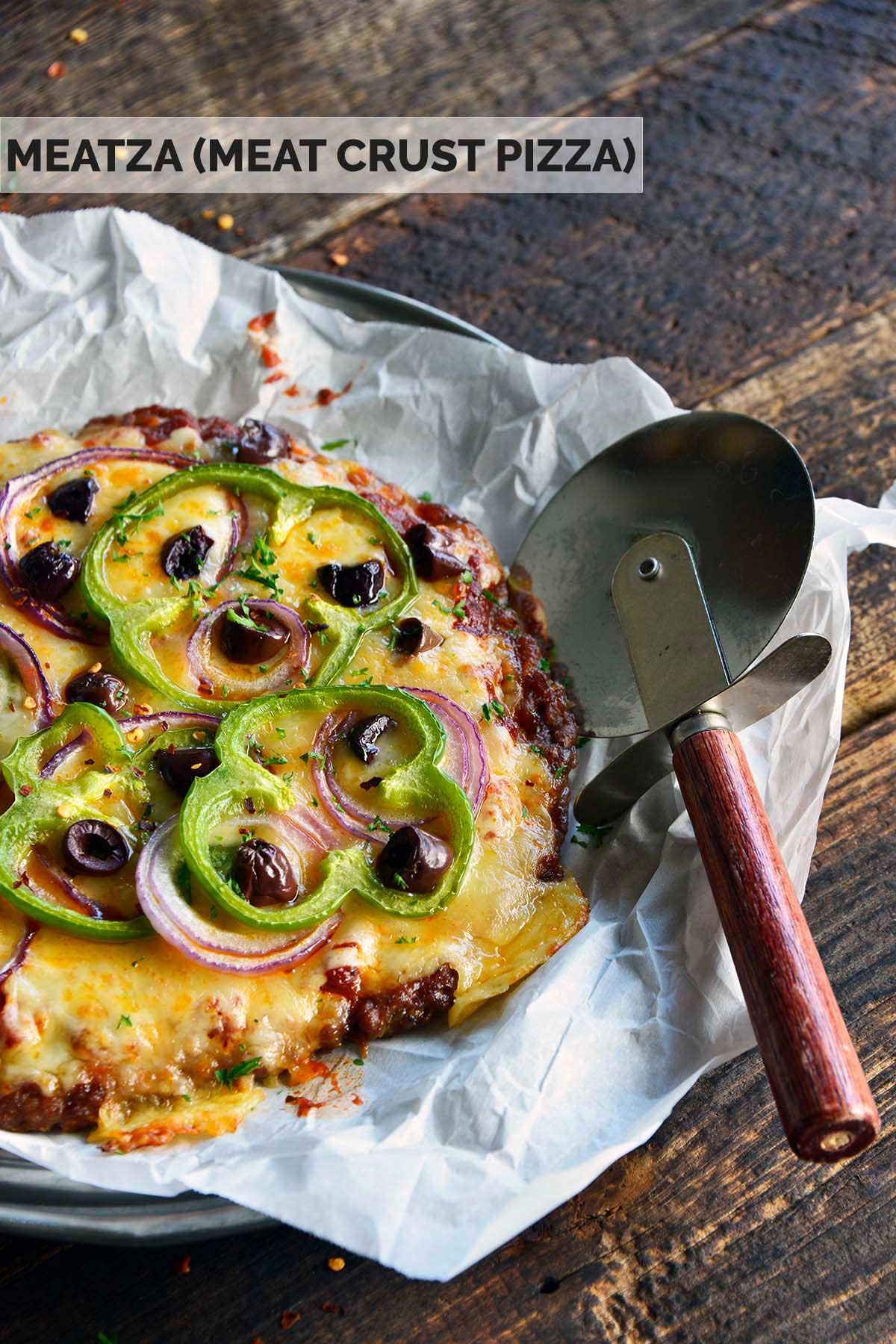 meatzza aka meat crust pizza recipe pin