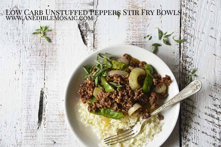 Low Carb Unstuffed Peppers Stir Fry Bowls with Description