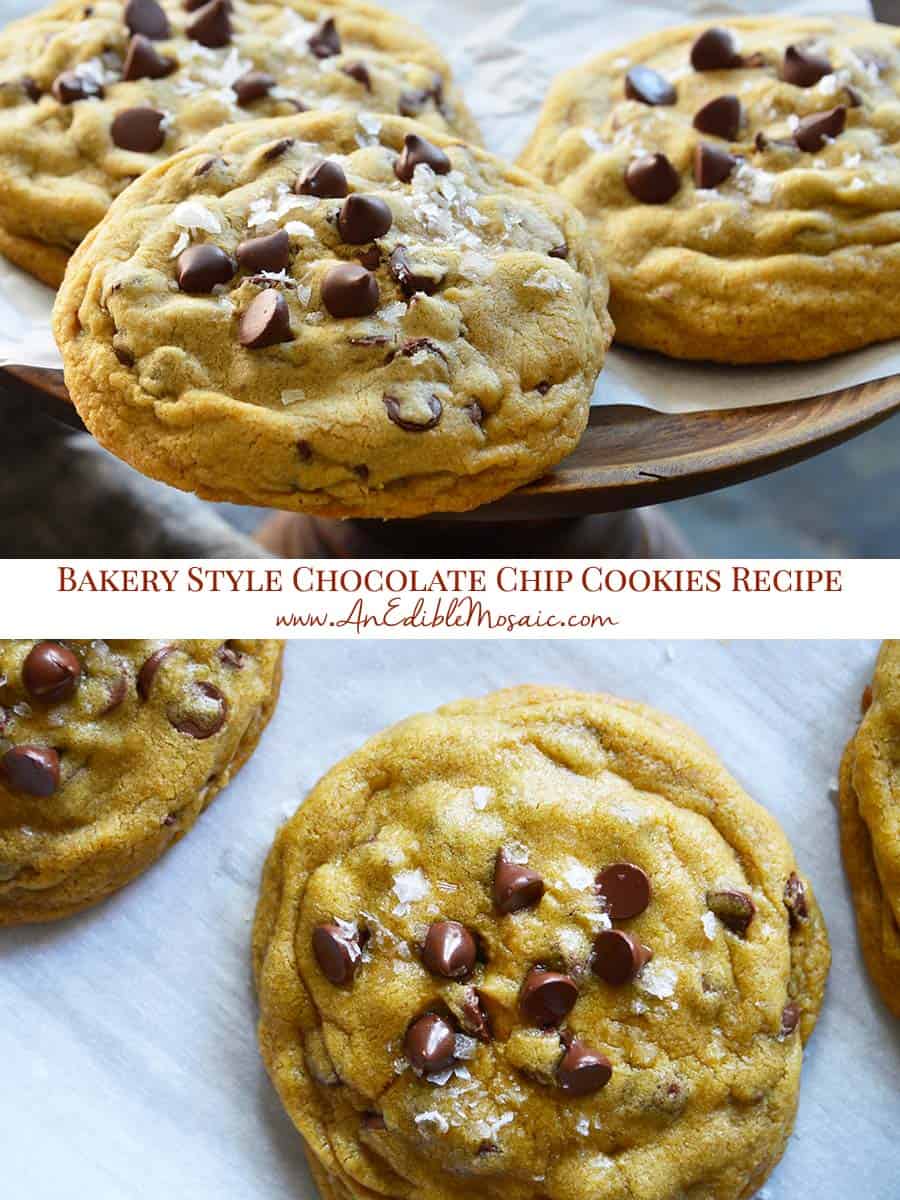 Small Batch Bakery Style Chocolate Chip Cookies Recipe Pinnable Image