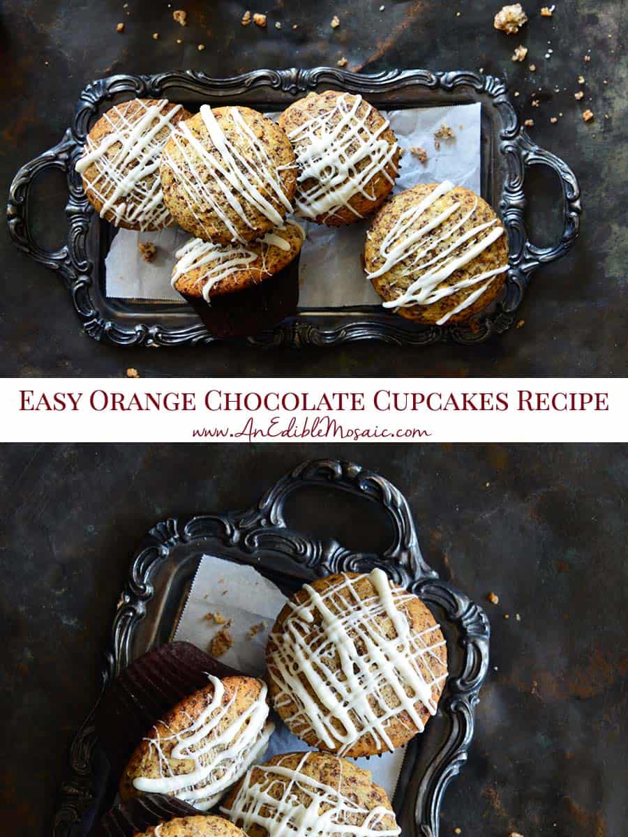 Easy Orange Chocolate Cupcakes Recipe Pinnable Image