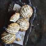 Orange Chocolate Cupcakes on Decorative Dark Metal Tray