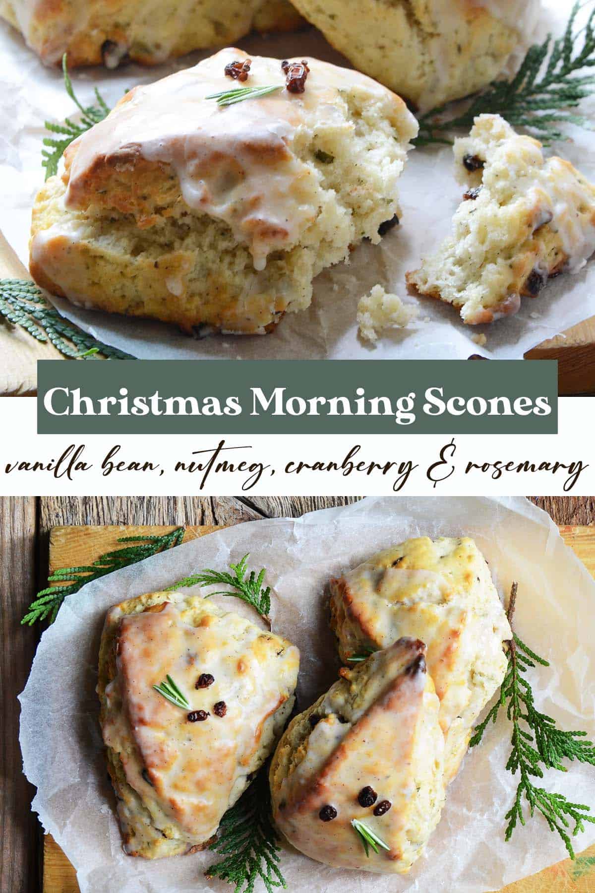 christmas morning scones recipe pin