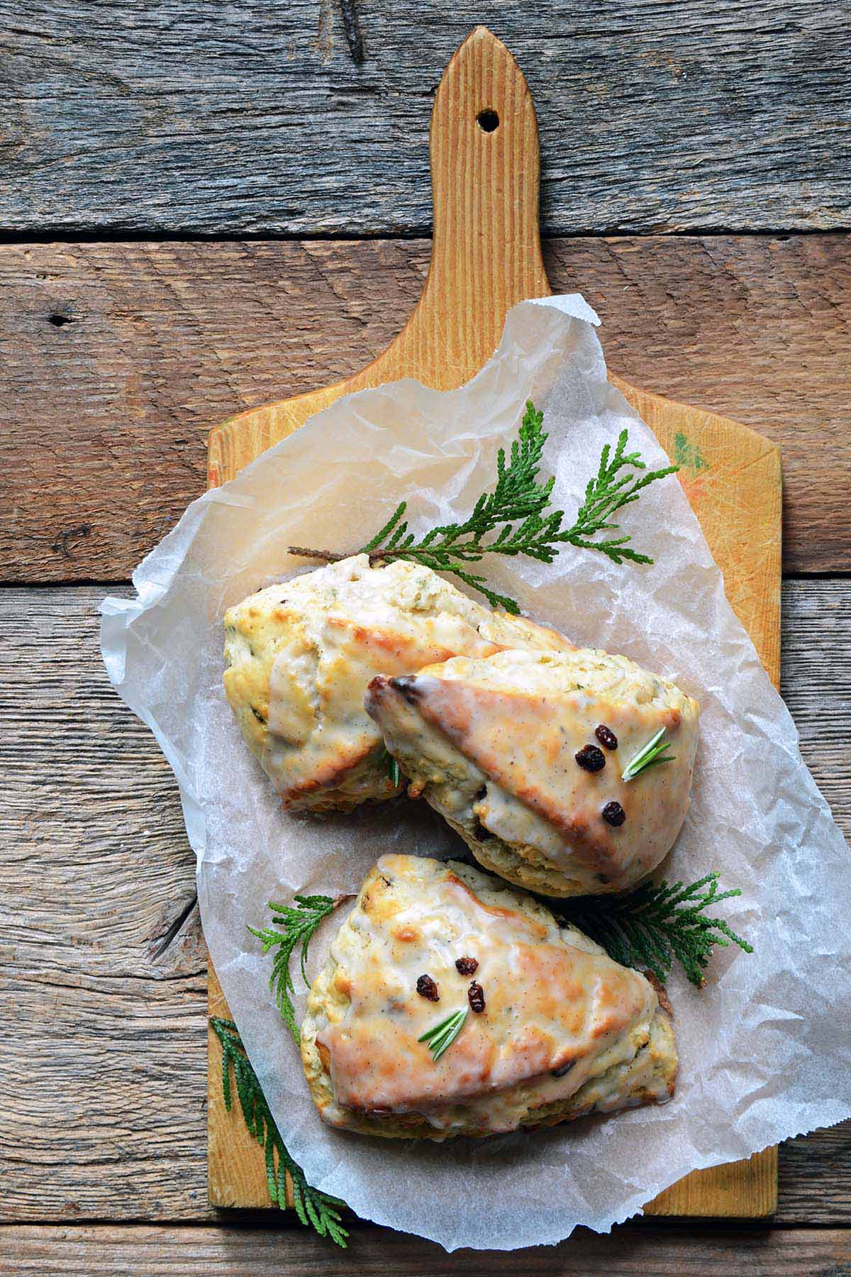 the original Christmas morning scones recipe from an edible mosaic