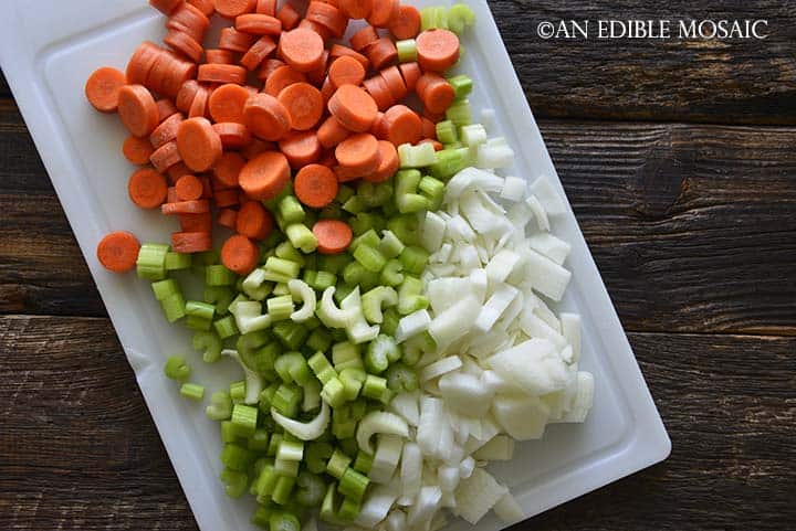 Chopped Carrot Celery and Onion for Chicken Soup