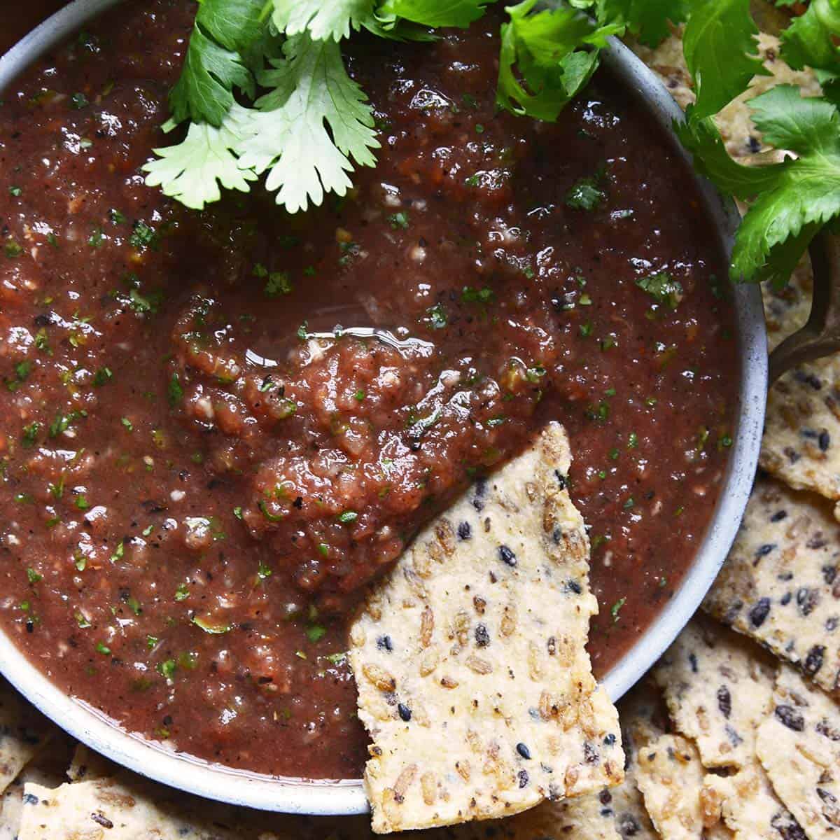 BEST Blender Restaurant Style Salsa Recipe - An Edible Mosaic™