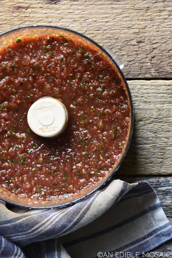 homemade restaurant style salsa in blender