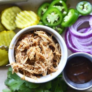 instant pot pulled bbq chicken featured image