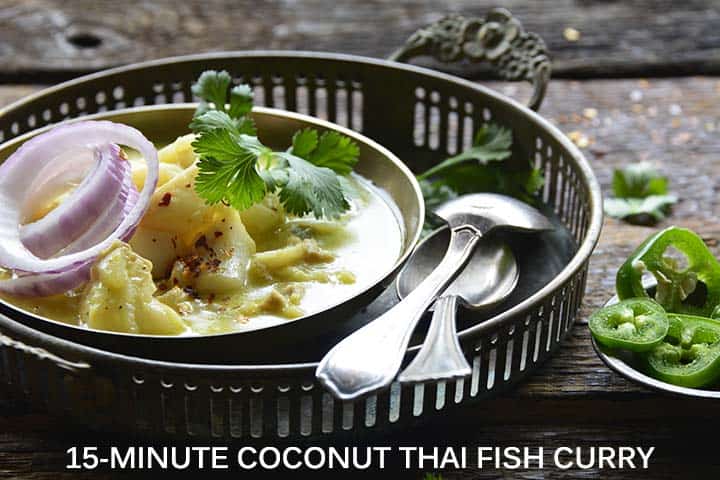 15 Minute Coconut Thai Fish Curry with Description