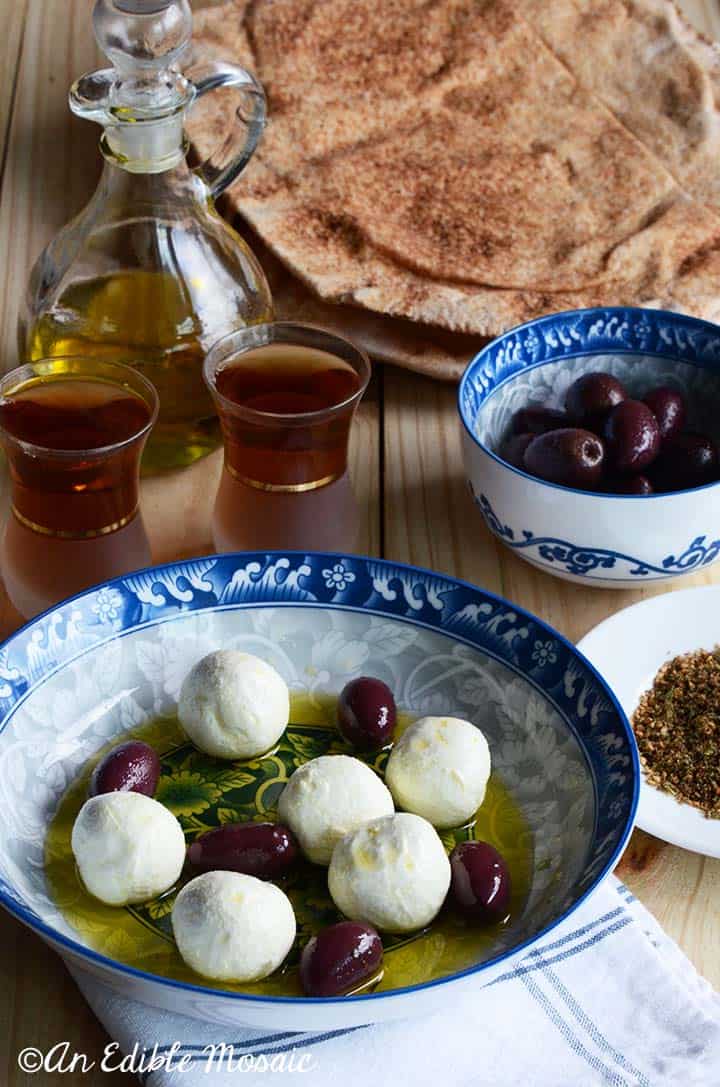 Arabic Tea with Yogurt Cheese Balls