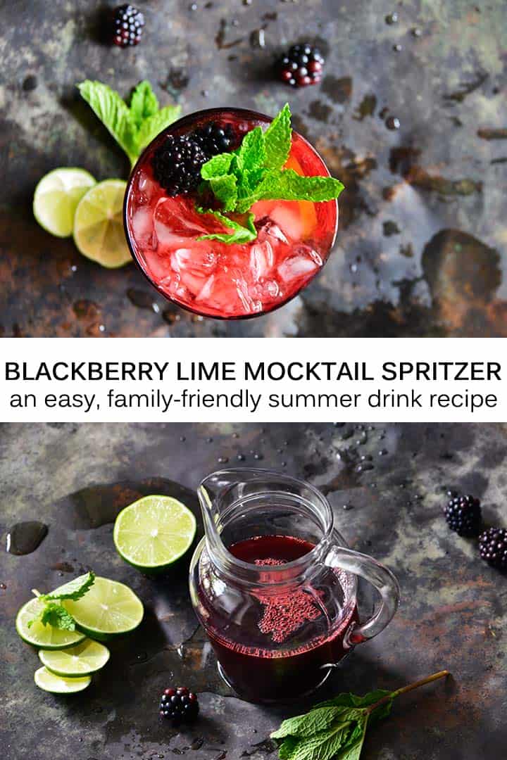 Blackberry Lime Mocktail Spritzer Recipe aka Loganberry Drink Copycat