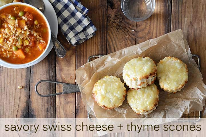 Savory Swiss Cheese and Thyme Scones with Description