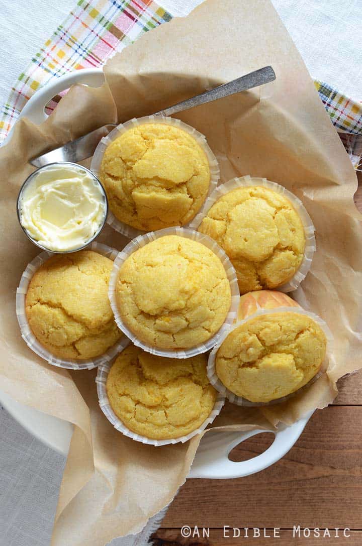 Overhead View of Easy Cornbread Muffins