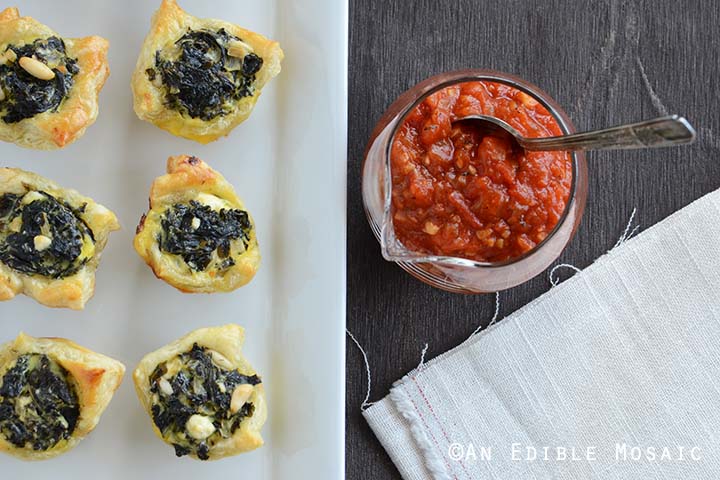 Overhead Close Up View of Spinach Puffs Recipe