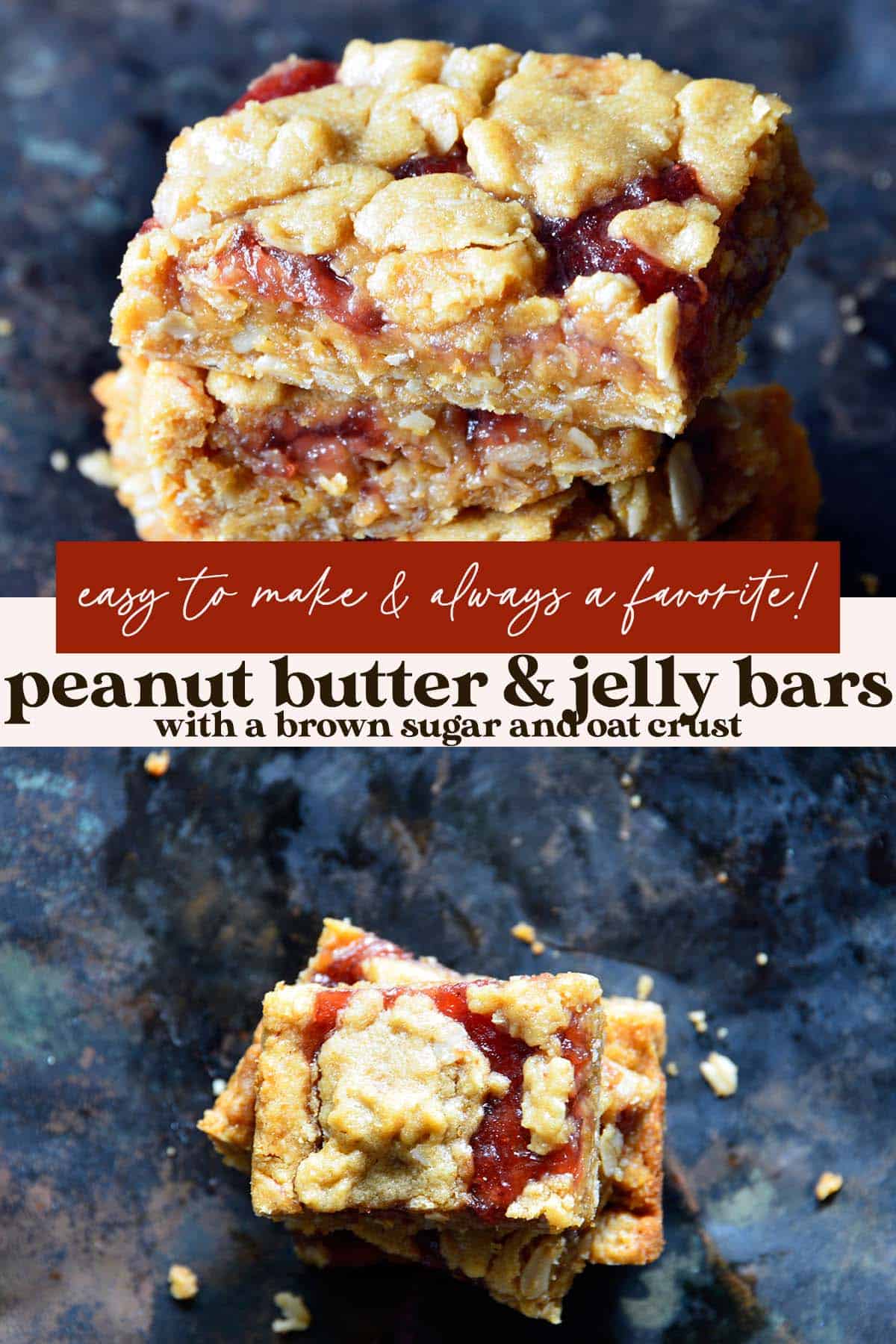 peanut butter and jelly bars recipe pin
