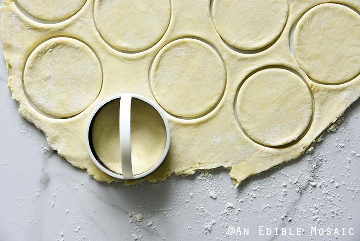 Stamping Circles Out of Pie Crust Dough