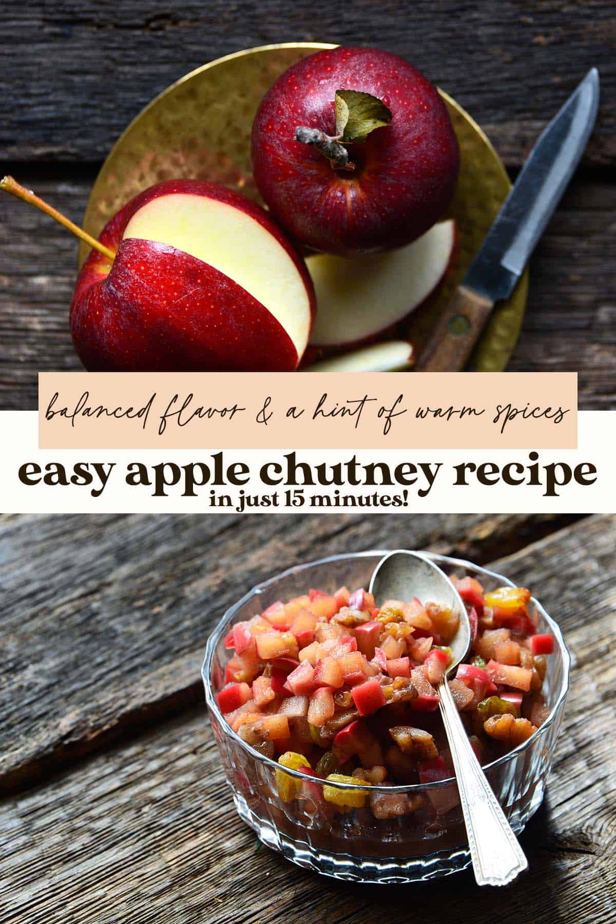 easy apple chutney recipe pin