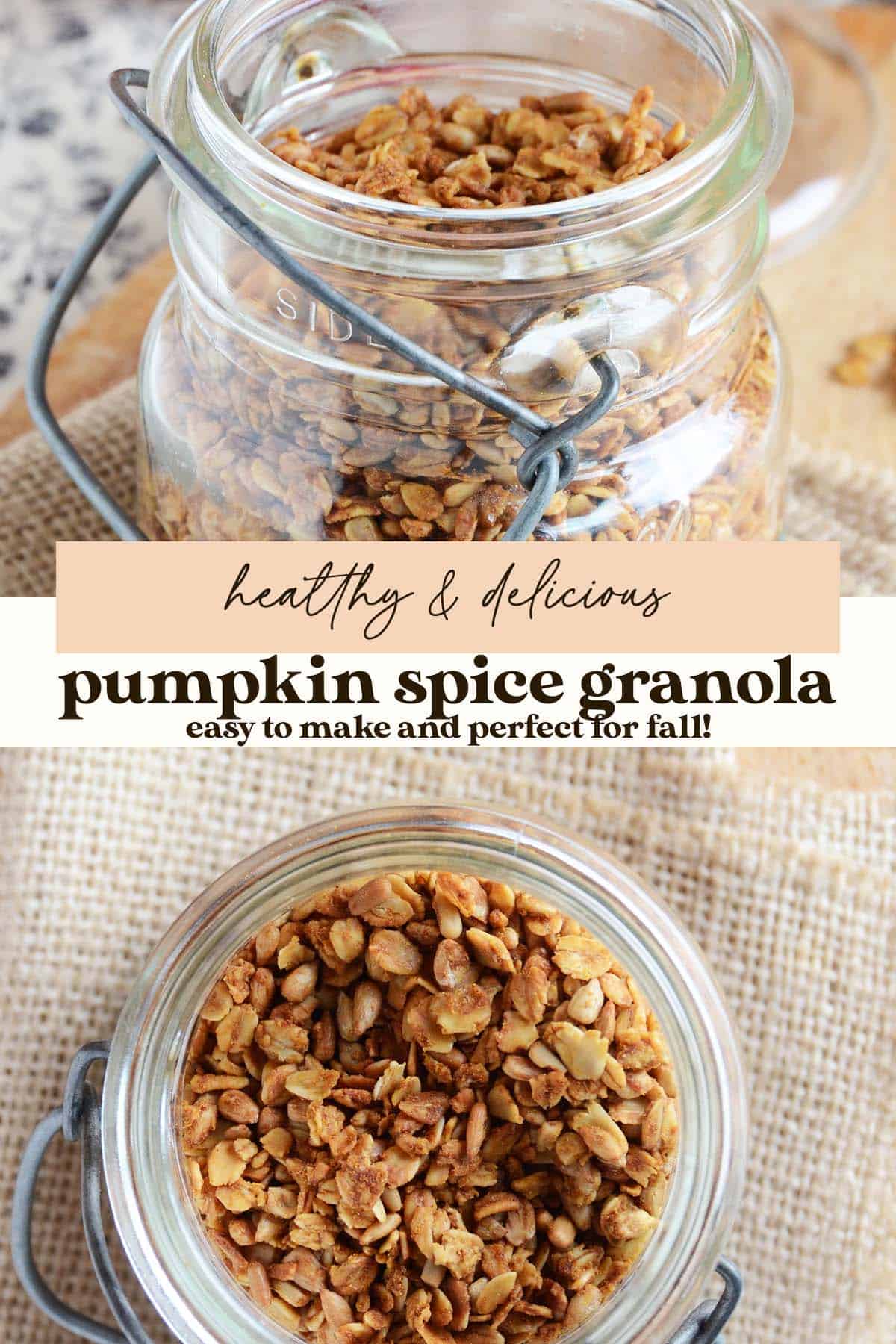pumpkin spice granola recipe pin