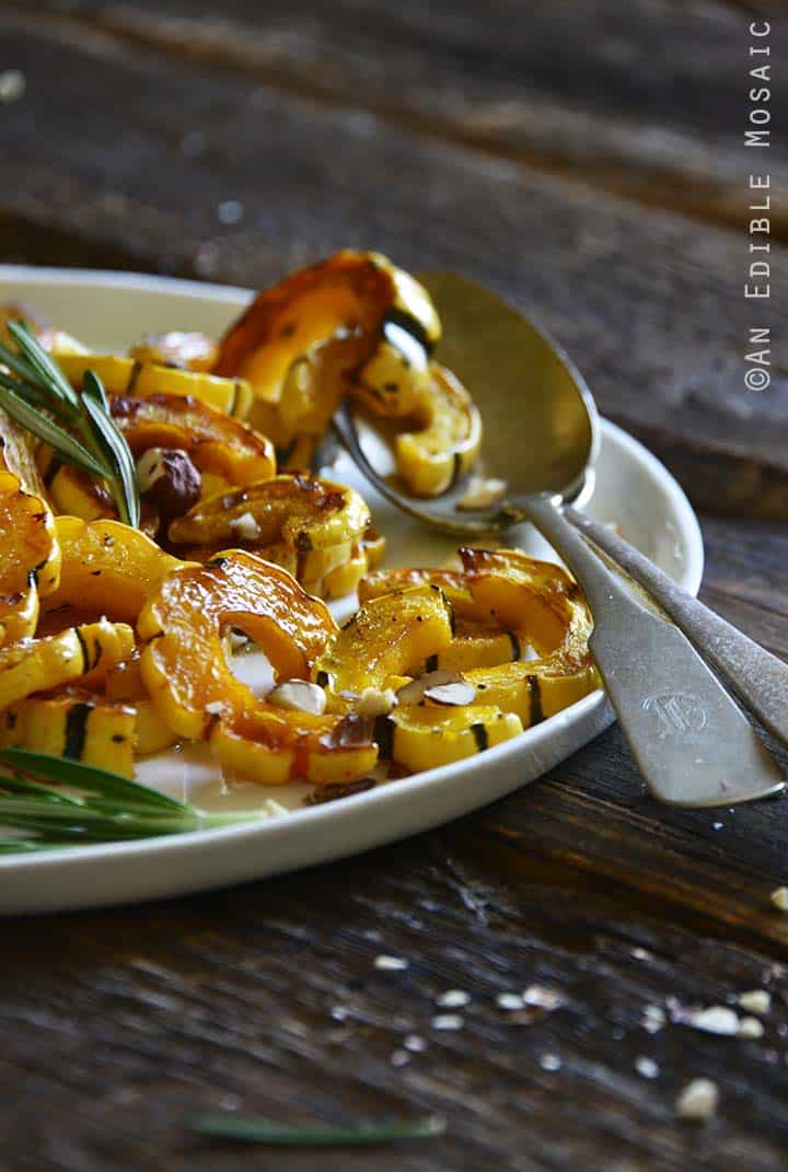 Delicata Squash with Spoons on Serving Tray