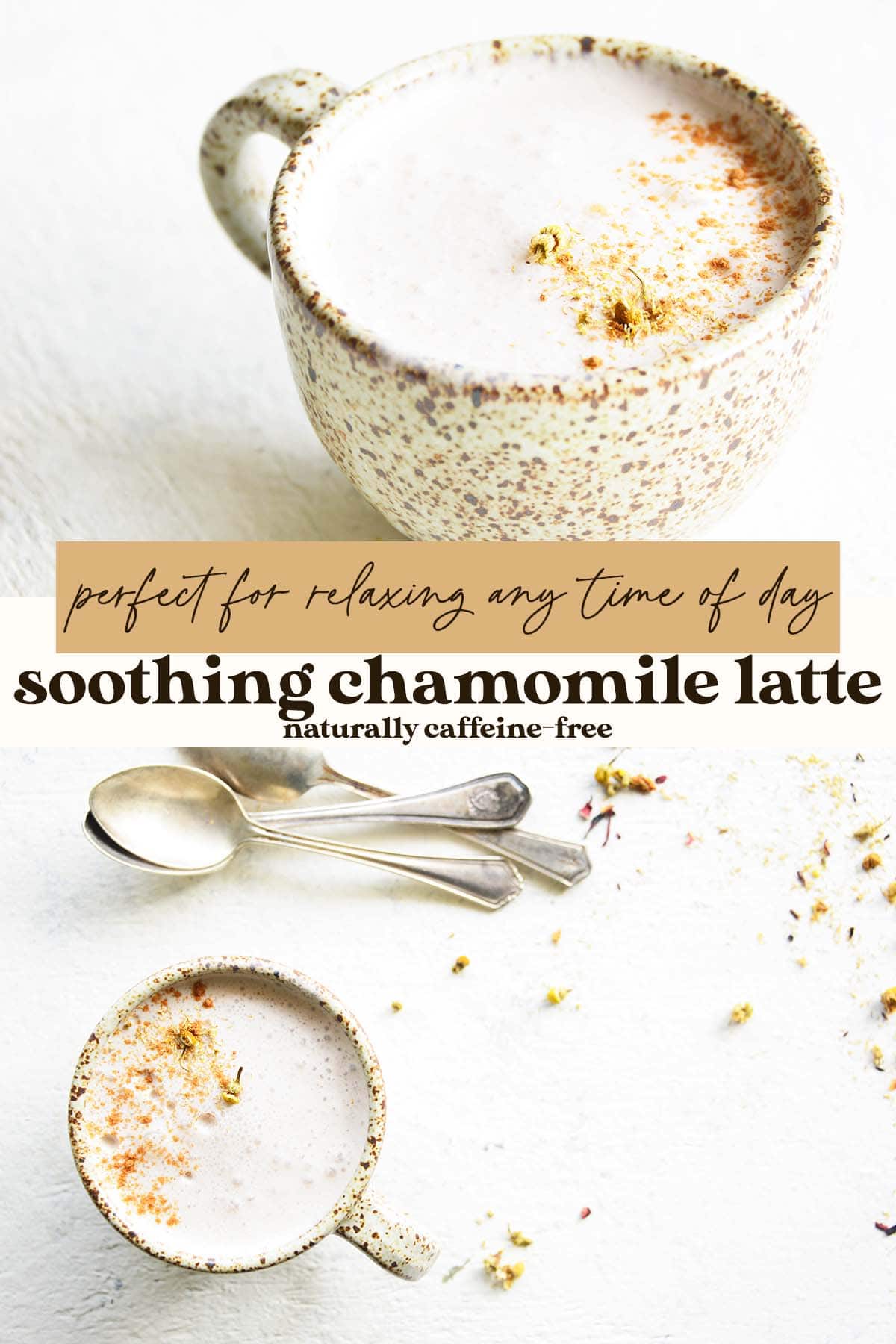 chamomile latte recipe pin