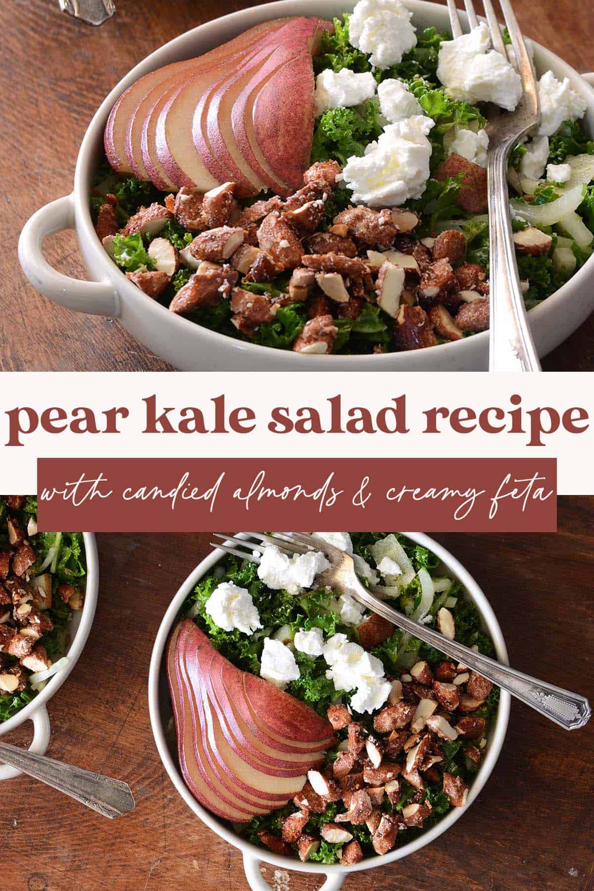pear kale salad recipe pin