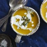Easy Butternut Squash Soup Recipe with Small Dish of Salt