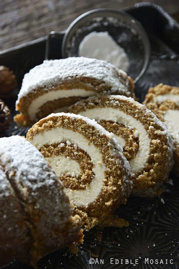 Gingerbread Cake Roll Slices