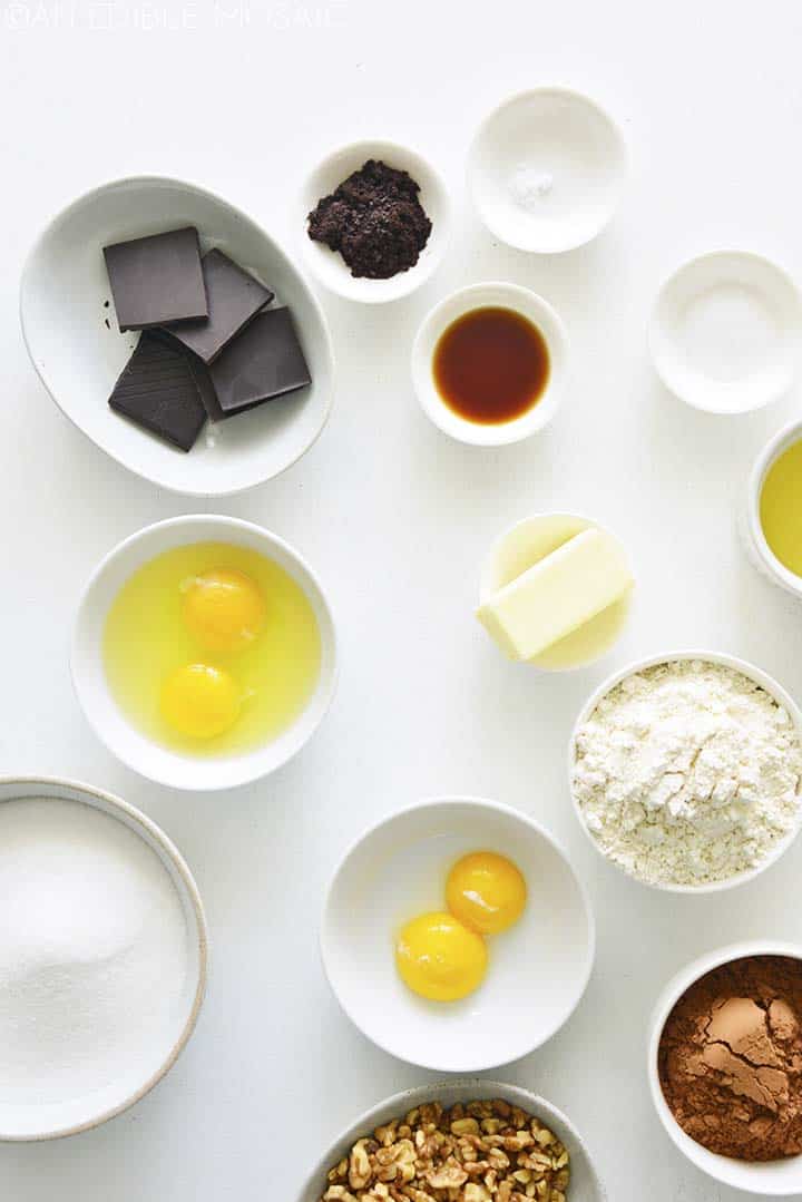 ingredients for chewy brownies